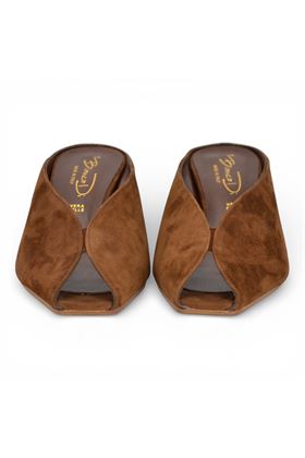 Sabot Bianca D in camoscio colore cioccolato. BIANCA D | 866-CHOCO